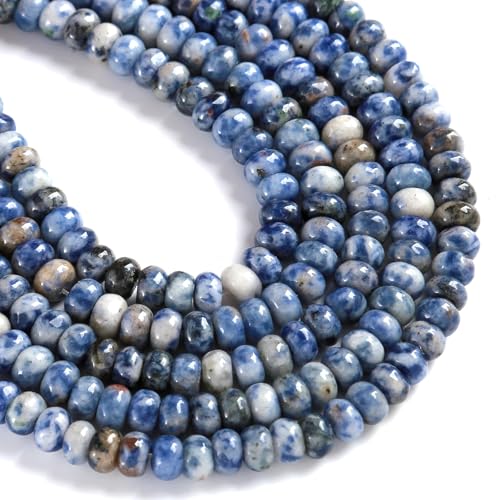 5 x 8 mm, 76 Stück Naturstein-blaue Sodalith-Rondelle-Abstandshalter, lose Abakus-Scheibensteinperlen für Schmuckherstellung, DIY, Armband, Halskette 5 x 8 mm, 76 Stück Naturstein-blaue Sodalith-Rondelle-Abstandshalter, lose Abakus-Scheibensteinperlen für Schmuckherstellung, DIY, Armband, Halskette von ZXYMLZI