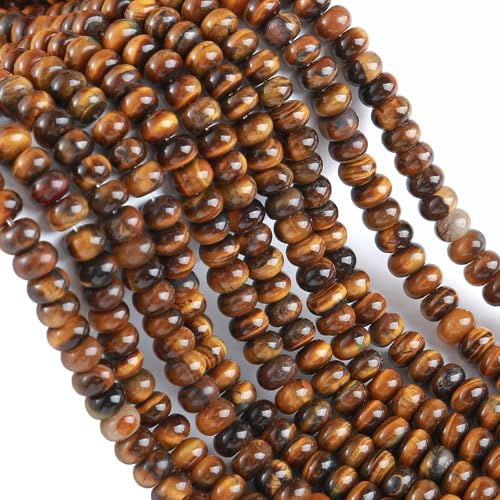 5 x 8 mm, 76 Stück natürliche gelbe Tigeraugen-Steine, Rondelle, Abstandshalter, lose Perlen, Abakus-Scheibenstein, runde lose Edelsteinperlen für Schmuckherstellung, DIY, Armband, Halskette 5 x 8 mm, 76 Stück natürliche gelbe Tigeraugen-Steine, Rondelle, Abstandshalter, lose Perlen, Abakus-Scheibenstein, runde lose Edelsteinperlen für Schmuckherstellung, DIY, Armband, Halskette von ZXYMLZI
