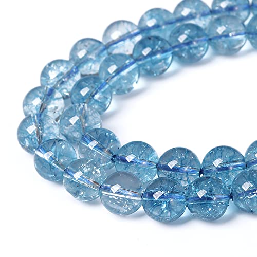 6 mm, 61 Stück, blauer Topas, Kristall, Quarz, Naturstein, runde lose Perlen für Schmuckherstellung, Armband, Halskette, Ohrringe 6 mm, 61 Stück, blauer Topas, Kristall, Quarz, Naturstein, runde lose Perlen für Schmuckherstellung, Armband, Halskette, Ohrringe von ZXYMLZI