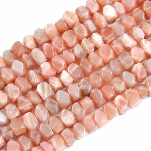 6 x 11 mm, 50 Stück natürliche Sonnensteinperlen, unregelmäßig, speziell geschliffen, lose Perlen für Schmuck, DIY, Armband, 38,1 cm von ZXYMLZI