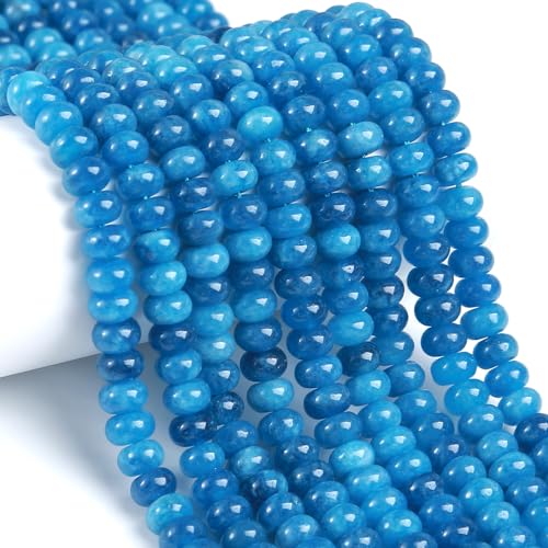 76 Stück 5 x 8 mm Naturstein Cyanit Blau Jade Rondelle Abstandshalter lose Abakus-Scheibenstein runde lose Edelsteinperlen für Schmuckherstellung DIY Armband Halskette 76 Stück 5 x 8 mm Naturstein Cyanit Blau Jade Rondelle Abstandshalter lose Abakus-Scheibenstein runde lose Edelsteinperlen für Schmuckherstellung DIY Armband Halskette von ZXYMLZI
