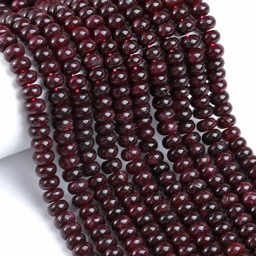 76 Stück 5 x 8 mm Naturstein Granat rote Jade Rondelle Abstandshalter lose Perlen Abakus Scheibe Stein runde lose Edelsteinperlen für Schmuckherstellung DIY Armband Halskette 76 Stück 5 x 8 mm Naturstein Granat rote Jade Rondelle Abstandshalter lose Perlen Abakus Scheibe Stein runde lose Edelsteinperlen für Schmuckherstellung DIY Armband Halskette von ZXYMLZI