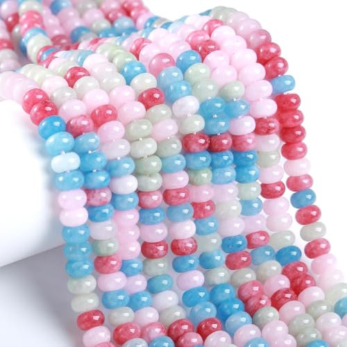 76 Stück 5 x 8 mm Naturstein-Mix farbige Jade-Rondelle-Abstandshalter lose Abakus-Scheibenstein runde lose Edelsteinperlen für Schmuckherstellung DIY Armband Halskette 76 Stück 5 x 8 mm Naturstein-Mix farbige Jade-Rondelle-Abstandshalter lose Abakus-Scheibenstein runde lose Edelsteinperlen für Schmuckherstellung DIY Armband Halskette von ZXYMLZI