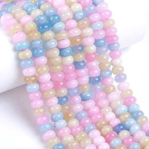 76 Stück 5 x 8 mm Naturstein Morganit Rondelle Abstandshalter lose Abakus-Scheibenstein runde lose Edelsteinperlen für Schmuckherstellung DIY Armband Halskette 76 Stück 5 x 8 mm Naturstein Morganit Rondelle Abstandshalter lose Abakus-Scheibenstein runde lose Edelsteinperlen für Schmuckherstellung DIY Armband Halskette von ZXYMLZI