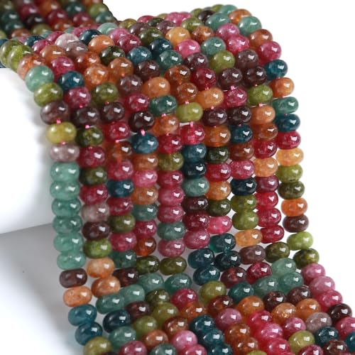 76 Stück 5 x 8 mm Naturstein farbige Turmalin Rondelle Abstandshalter lose Perlen Abakus Scheibe Stein Runde lose Edelsteinperlen für Schmuckherstellung DIY Armband Halskette 76 Stück 5 x 8 mm Naturstein farbige Turmalin Rondelle Abstandshalter lose Perlen Abakus Scheibe Stein Runde lose Edelsteinperlen für Schmuckherstellung DIY Armband Halskette von ZXYMLZI