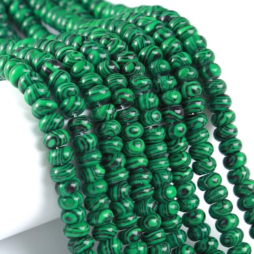 76 Stück 5 x 8 mm Naturstein grüner Malachit-Rondelle-Abstandshalter lose Abakus-Scheibenstein runde lose Edelsteinperlen für Schmuckherstellung DIY Armband Halskette 76 Stück 5 x 8 mm Naturstein grüner Malachit-Rondelle-Abstandshalter lose Abakus-Scheibenstein runde lose Edelsteinperlen für Schmuckherstellung DIY Armband Halskette von ZXYMLZI