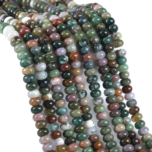 76 Stück 5 x 8 mm Naturstein indischer Achat Rondelle Abstandshalter lose Abakus-Scheibenstein runde lose Edelsteinperlen für Schmuckherstellung DIY Armband Halskette 76 Stück 5 x 8 mm Naturstein indischer Achat Rondelle Abstandshalter lose Abakus-Scheibenstein runde lose Edelsteinperlen für Schmuckherstellung DIY Armband Halskette von ZXYMLZI
