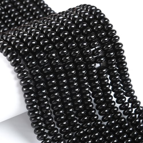 76 Stück 5 x 8 mm Naturstein schwarzer Achat Rondelle Abstandshalter lose Abakus-Scheibenstein runde lose Edelsteinperlen für Schmuckherstellung DIY Armband Halskette 76 Stück 5 x 8 mm Naturstein schwarzer Achat Rondelle Abstandshalter lose Abakus-Scheibenstein runde lose Edelsteinperlen für Schmuckherstellung DIY Armband Halskette von ZXYMLZI