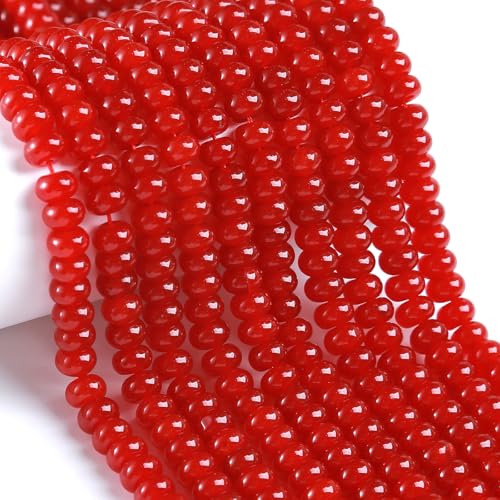 76 Stück 5 x 8 mm natürliche rote Jadestein-Rondelle-Abstandshalter, lose Perlen, Abakus-Scheibenstein, runde lose Edelsteinperlen für Schmuckherstellung, DIY, Armband, Halskette 76 Stück 5 x 8 mm natürliche rote Jadestein-Rondelle-Abstandshalter, lose Perlen, Abakus-Scheibenstein, runde lose Edelsteinperlen für Schmuckherstellung, DIY, Armband, Halskette von ZXYMLZI