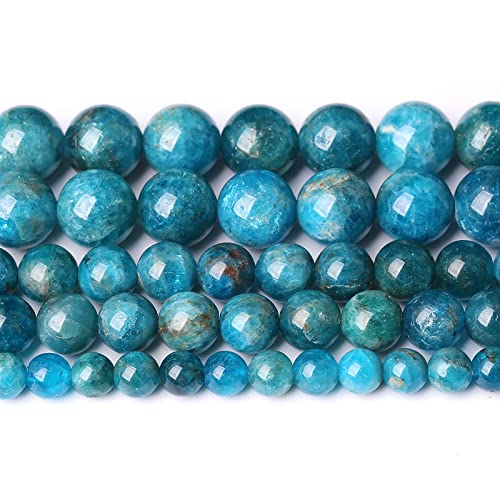 90 Stück 4 mm AAA natürliche blaue Apatit-Steinperlen Edelstein runde lose Abstandshalter Perlen für Schmuckherstellung DIY Armband Halskette 38,1 cm von ZXYMLZI