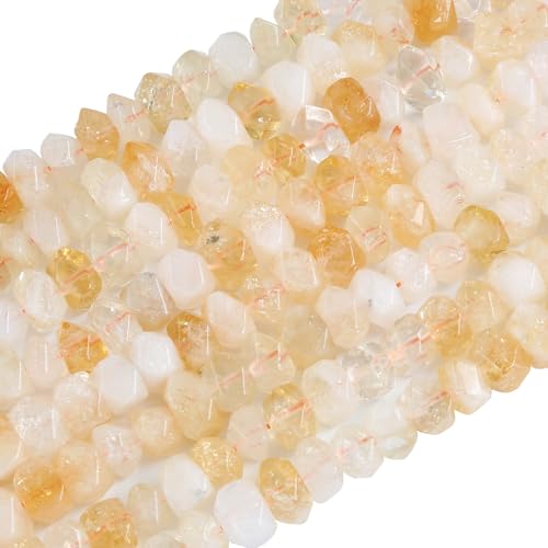Natürliche Citrin-Steine, unregelmäßig, Spezialschliff, lose Perlen für Schmuck, DIY, Armband, 19 cm, 6 x 11 mm, 50 Stück Natürliche Citrin-Steine, unregelmäßig, Spezialschliff, lose Perlen für Schmuck, DIY, Armband, 19 cm, 6 x 11 mm, 50 Stück von ZXYMLZI