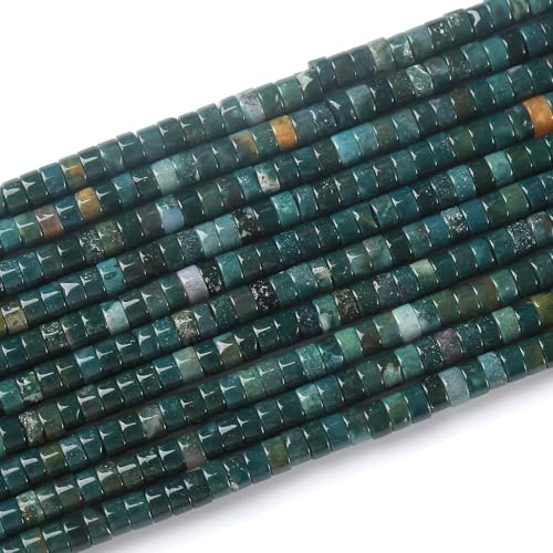 Natürliche Moosachat-Steinperlen in Röhrenform, lose, flach, rund, zylinderförmig, flach, flacher Abstandhalter, grüne Steinperlen für Armbänder, Ohrringe, Schmuckherstellung, 2 x 4 mm, 150 Stück Natürliche Moosachat-Steinperlen in Röhrenform, lose, flach, rund, zylinderförmig, flach, flacher Abstandhalter, grüne Steinperlen für Armbänder, Ohrringe, Schmuckherstellung, 2 x 4 mm, 150 Stück von ZXYMLZI