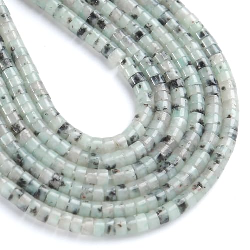 Natürliche Tianshan-Jaspis-Steine, röhrenförmig, lose, flache, runde Zylinder-Abstandshalter, grüne Steinperlen für Armbänder, Ohrringe, Schmuckherstellung, 2 x 4 mm, 150 Stück Natürliche Tianshan-Jaspis-Steine, röhrenförmig, lose, flache, runde Zylinder-Abstandshalter, grüne Steinperlen für Armbänder, Ohrringe, Schmuckherstellung, 2 x 4 mm, 150 Stück von ZXYMLZI