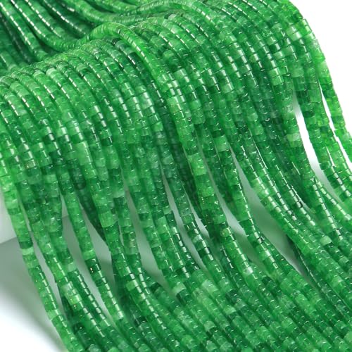 ZXYMLZI 150 Stück 2 x 4 mm natürliche grüne Peridot-Jade-Perlen in Röhrenform, lose, flach, rund, zylinderförmig, flache Abstandshalter, grüne Steinperlen für Armbänder, Ohrringe, Schmuckherstellung ZXYMLZI 150 Stück 2 x 4 mm natürliche grüne Peridot-Jade-Perlen in Röhrenform, lose, flach, rund, zylinderförmig, flache Abstandshalter, grüne Steinperlen für Armbänder, Ohrringe, Schmuckherstellung von ZXYMLZI