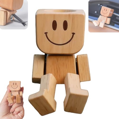 ZXYYPS Schüttelnde Holzmann Figur, Wackelnder Holzmann Holzfiguren mit Füßen und lächelnden Gesichtern Wackel Auto-Ornamente Actionfiguren, Schreibtisch-Ornamente, Geschenke für Partner oder Freunde von ZXYYPS