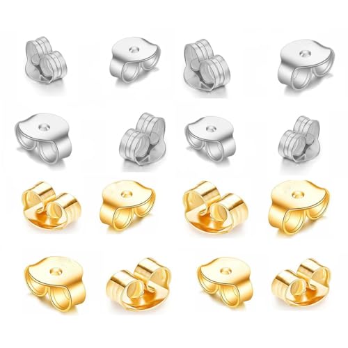 925 Gold/Silber Ohrstecker-Verschlüsse, 16-teiliges Set, Robust Und Langlebig, Passend Für Verschiedene Ohrringe, Mit Sicherheitsdesign 925 Gold/Silber Ohrstecker-Verschlüsse, 16-teiliges Set, Robust Und Langlebig, Passend Für Verschiedene Ohrringe, Mit Sicherheitsdesign von ZXfad