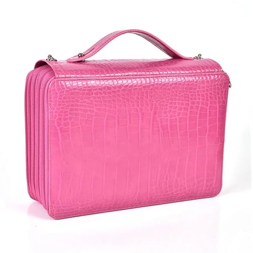 Farbstift-Etui 5-lagiges Federmäppchen aus PU mit 252 Löchern, große Kapazität, Kunst, Malerei, Zeichenstift, Kosmetik, Aufbewahrungstasche, Organizer, Handtasche, Schreibwarenbox Fur FedermäPpchen(Ro von ZYAGH