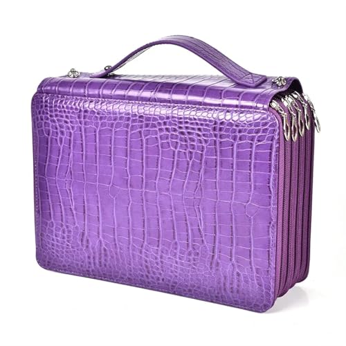 Farbstift-Etui 5-lagiges Federmäppchen aus PU mit 252 Löchern, große Kapazität, Kunst, Malerei, Zeichenstift, Kosmetik, Aufbewahrungstasche, Organizer, Handtasche, Schreibwarenbox Fur FedermäPpchen(Pu von ZYAGH
