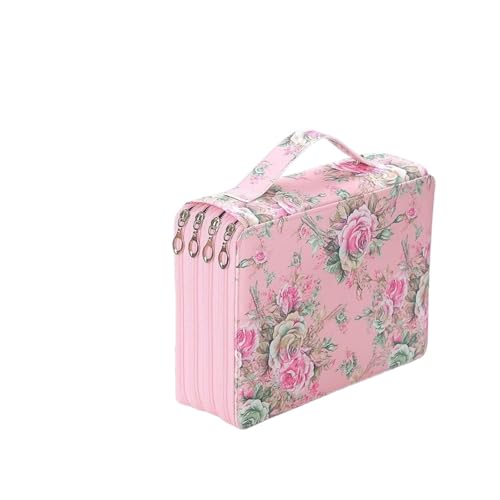 Farbstift-Etui Bleistift Fall Lagerung Organizer Stift Tasche Halter Mit Zipper Griff Farbe Tasche for Stifte Marker Fur FedermäPpchen(Pink) von ZYAGH