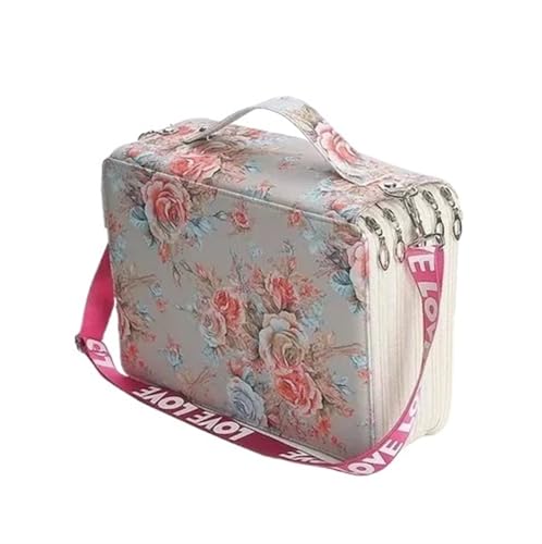 Farbstift-Etui Bleistifttasche mit 200/252 Löchern, Vorhang, for kreative Skizzen, multifunktional, große Kapazität, for Zeichnen, for Studenten Fur FedermäPpchen(Color-J (Empty bag)) von ZYAGH