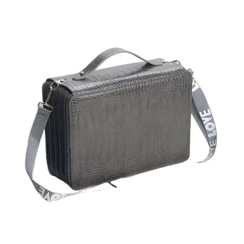 Farbstift-Etui Bleistifttasche mit 200/252 Löchern, Vorhang, for kreative Skizzen, multifunktional, große Kapazität, for Zeichnen, for Studenten Fur FedermäPpchen(Color-Q (Empty bag)) von ZYAGH