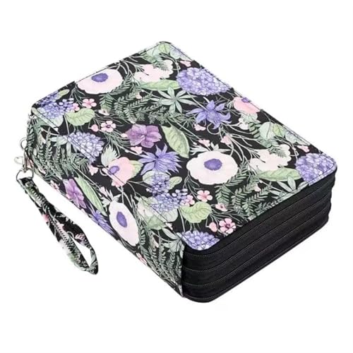 Farbstift-Etui Bleistifttasche mit 200 Löchern, bunte Blumen, Stifttasche, kreatives Skizzieren, multifunktionales Federmäppchen-Set for Studenten mit großer Kapazität Fur FedermäPpchen(Color-B(Empty von ZYAGH