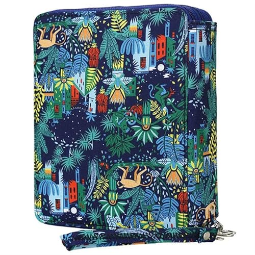 Farbstift-Etui Buntstiftetui mit 120 Fächern, Stifteetui aus Oxford-Stoff mit Fächern, Bleistifthalter for Aquarellstifte Fur FedermäPpchen(Blue green) von ZYAGH