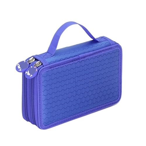 Farbstift-Etui Federmäppchen mit 32/48/72 Löchern for Buntstifte, multifunktional, große Kapazität, Aufbewahrungstasche for Kunst- und Zeichenstifte, Schulschreibwaren Fur FedermäPpchen(Blue-32 Holes) von ZYAGH