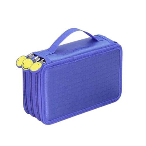 Farbstift-Etui Federmäppchen mit 32/48/72 Löchern for Buntstifte, multifunktional, große Kapazität, Aufbewahrungstasche for Kunst- und Zeichenstifte, Schulschreibwaren Fur FedermäPpchen(Blue-48 Holes) von ZYAGH