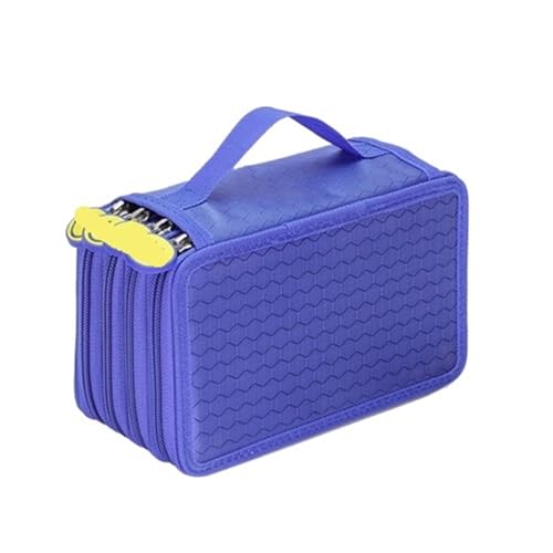 Farbstift-Etui Federmäppchen mit 32/48/72 Löchern for Buntstifte, multifunktional, große Kapazität, Aufbewahrungstasche for Kunst- und Zeichenstifte, Schulschreibwaren Fur FedermäPpchen(Blue-72 Holes) von ZYAGH