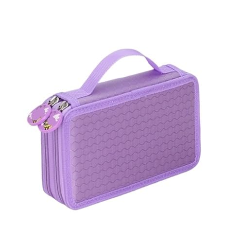 Farbstift-Etui Federmäppchen mit 32/48/72 Löchern for Buntstifte, multifunktional, große Kapazität, Aufbewahrungstasche for Kunst- und Zeichenstifte, Schulschreibwaren Fur FedermäPpchen(Purple-32 Hole von ZYAGH