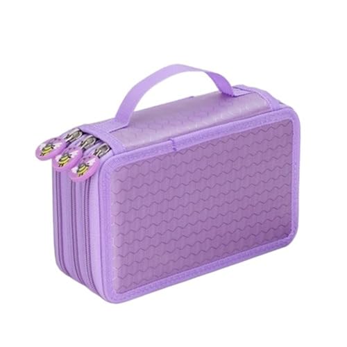 Farbstift-Etui Federmäppchen mit 32/48/72 Löchern for Buntstifte, multifunktional, große Kapazität, Aufbewahrungstasche for Kunst- und Zeichenstifte, Schulschreibwaren Fur FedermäPpchen(Purple-48 Hole von ZYAGH