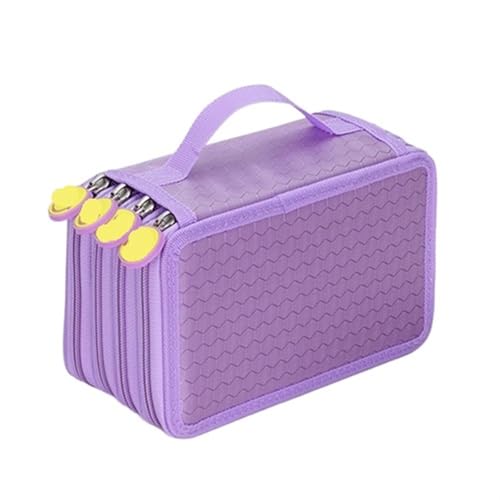 Farbstift-Etui Federmäppchen mit 32/48/72 Löchern for Buntstifte, multifunktional, große Kapazität, Aufbewahrungstasche for Kunst- und Zeichenstifte, Schulschreibwaren Fur FedermäPpchen(Purple-72 Hole von ZYAGH