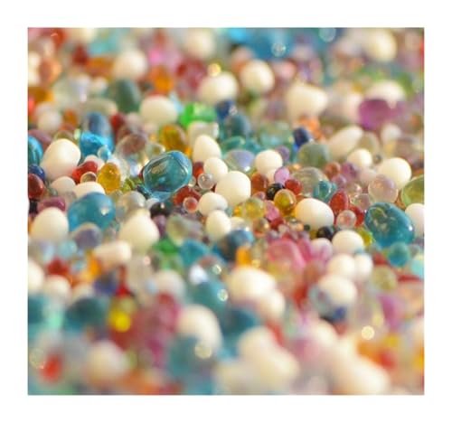 ZYAGH Aquarium Dekorationssteine 100 g Mikro-Landschafts-Aquarium, Hydrokultur-Pflanzendekoration, Landschaftsbau, Glasperlen, Glas, Sand, Flusssand, gelber Stein FüR Aquarien(Color-03) von ZYAGH