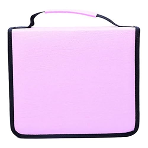 ZYAGH Farbstift-Etui Federmäppchen mit 120 Löchern, quadratisch, einfarbig, PU, ​​Federmäppchen, Aufbewahrung von Schreibwaren for Schüler Fur FedermäPpchen(Pink) von ZYAGH