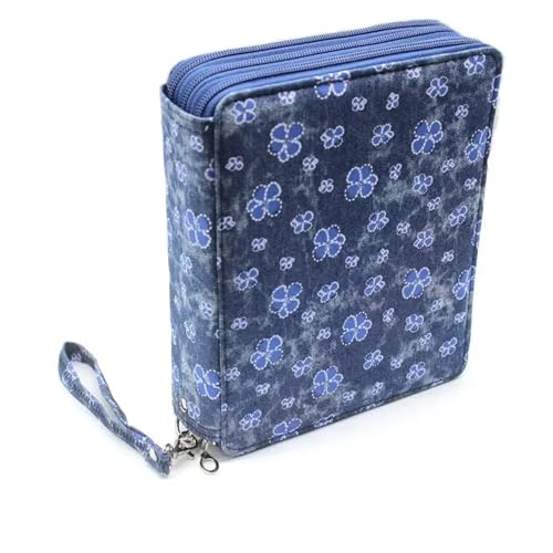 ZYAGH Farbstift-Etui Tasche Schreibwaren PU Lagerung Große Kapazität Fall Super Loch Bleistift 127/150/184/200 Leder Student Reißverschluss Fur FedermäPpchen(127 holes5) von ZYAGH
