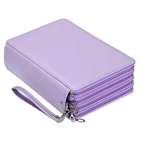 ZYAGH Farbstift-Etui Tasche Schreibwaren PU Lagerung Große Kapazität Fall Super Loch Bleistift 127/150/184/200 Leder Student Reißverschluss Fur FedermäPpchen(184 holes4) von ZYAGH
