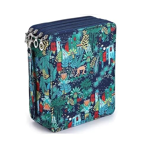 ZYAGH Farbstift-Etui Tasche Schreibwaren PU Lagerung Große Kapazität Fall Super Loch Bleistift 127/150/184/200 Leder Student Reißverschluss Fur FedermäPpchen(200 holes7) von ZYAGH