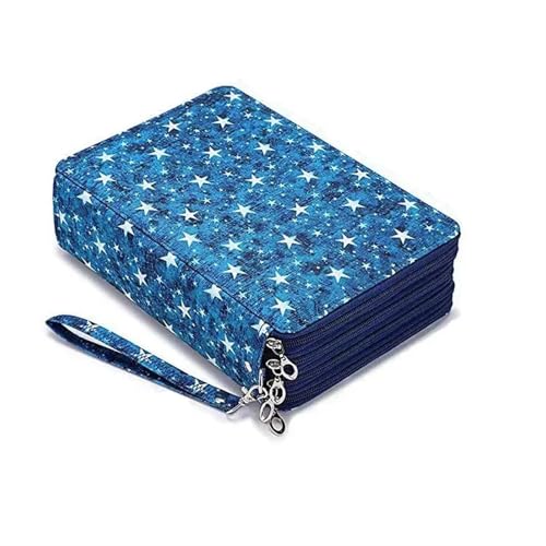 ZYAGH Farbstift-Etui Tasche Schreibwaren PU Lagerung Große Kapazität Fall Super Loch Bleistift 127/150/184/200 Leder Student Reißverschluss Fur FedermäPpchen(200 holes8) von ZYAGH