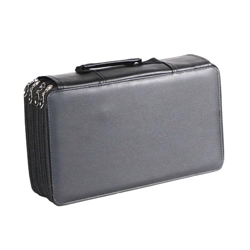 ZYAGH Farbstift-Etui Tragbares Stiftetui aus PU-Leder mit 300 Löchern und großer Kapazität. Multifunktionale tragbare Stifttasche zur Aufbewahrung von Schreibwaren Fur FedermäPpchen(Black) von ZYAGH