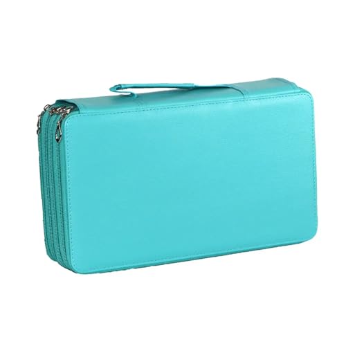ZYAGH Farbstift-Etui Tragbares Stiftetui aus PU-Leder mit 300 Löchern und großer Kapazität. Multifunktionale tragbare Stifttasche zur Aufbewahrung von Schreibwaren Fur FedermäPpchen(Green) von ZYAGH