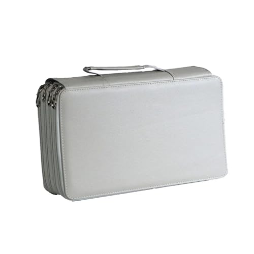 ZYAGH Farbstift-Etui Tragbares Stiftetui aus PU-Leder mit 300 Löchern und großer Kapazität. Multifunktionale tragbare Stifttasche zur Aufbewahrung von Schreibwaren Fur FedermäPpchen(Grey) von ZYAGH