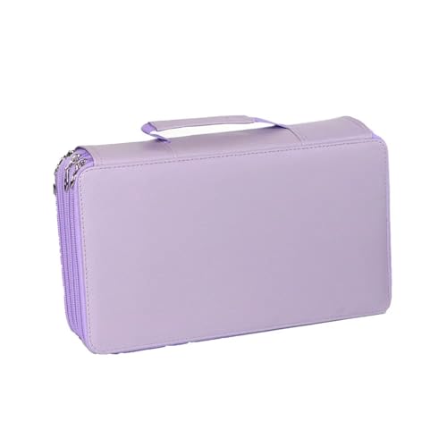 ZYAGH Farbstift-Etui Tragbares Stiftetui aus PU-Leder mit 300 Löchern und großer Kapazität. Multifunktionale tragbare Stifttasche zur Aufbewahrung von Schreibwaren Fur FedermäPpchen(Purple) von ZYAGH