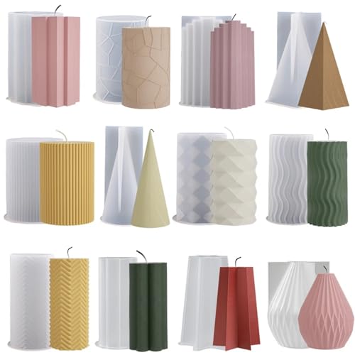 ZYAGH Silikon-Kerzenform Zylinder Silikon Kerze Form DIY Streifen Kerzen Abendessen Ornament Herstellung Gips Epoxidharz Formen Wohnkultur Handgemachte Geschenke Fur Kerzenform(B) von ZYAGH