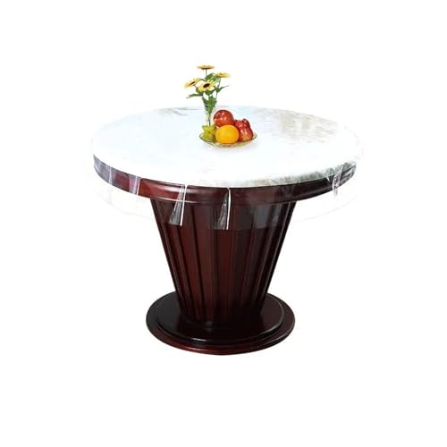 ZYAGH Tischdecke Abwaschbar Transparent Square Round Tablecloth PVC Waterproof and Oil-Proof Table Clothes Soft Glass Dinner Table Protector Home Table Mat Fur Transparent(137x137cm) von ZYAGH