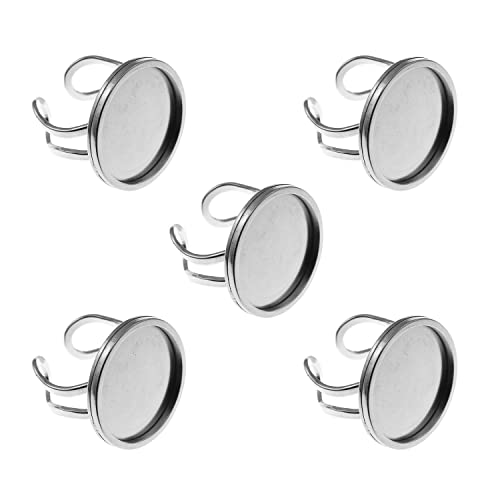 ZYAMY 5 x runde Ringrohlinge 20 mm Edelstahl Ring Lünette Rohlinge für DIY Schmuckherstellung Silber von ZYAMY