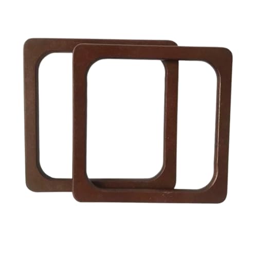 Griff der Tasche aus Holz 4 Stück Taschengriffe aus Holz, DIY-Handgemachtes Taschenzubehör for Umhängetaschen, Geldbörsen und Handtaschen, robust und stilvoll für Handtasche(Square dark coffee) von ZYAYNG