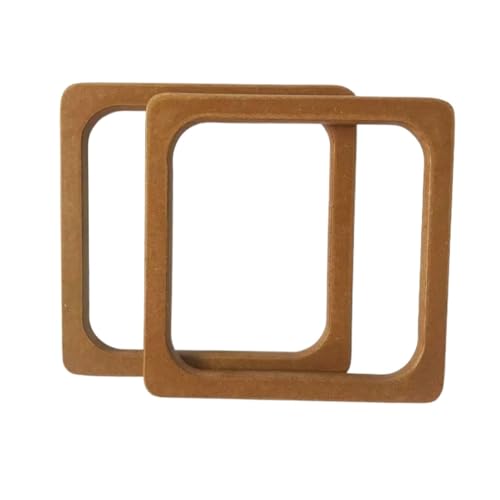 Griff der Tasche aus Holz 4 Stück Taschengriffe aus Holz, DIY-Handgemachtes Taschenzubehör for Umhängetaschen, Geldbörsen und Handtaschen, robust und stilvoll für Handtasche(Square light coffee) von ZYAYNG