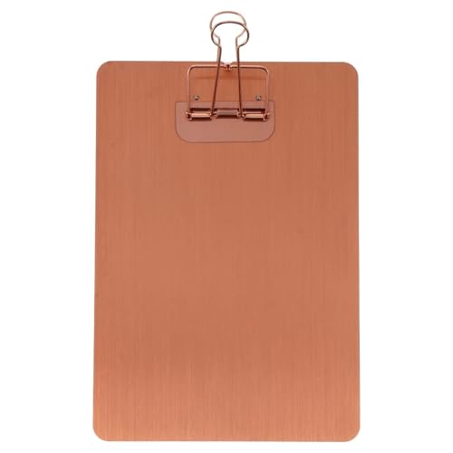 Klemmbretter 4 Stück A5 Dateiordner Zwischenablage Edelstahl Dokumentenhalter Schreibtafel Clip Menüständer Büro Schulbedarf Für die Ablage von Dokumenten(Brown) von ZYAYNG