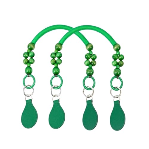 ZYAYNG Griff der Tasche aus Holz 2 STÜCKE Holzperlen Ring Riemen Griff for Klassische Mini Frauen Schulter Handtasche Tasche Griff für Handtasche(Green) von ZYAYNG